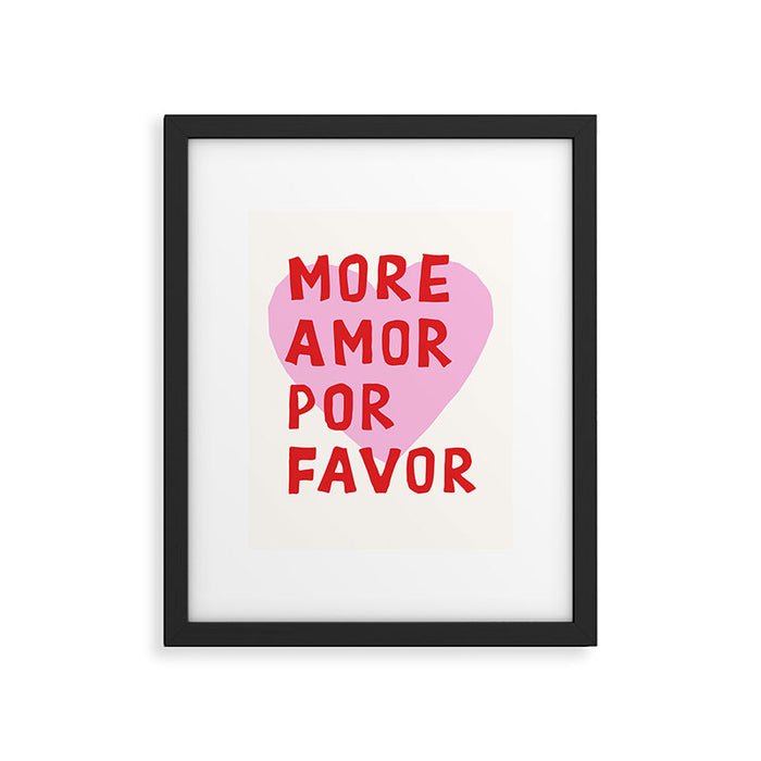More Amor Por Favor in Pink and Red Framed Art Print Gallery Image 1