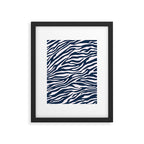 Navy Blue Zebra Animal Print Framed Art Print Gallery Image 5