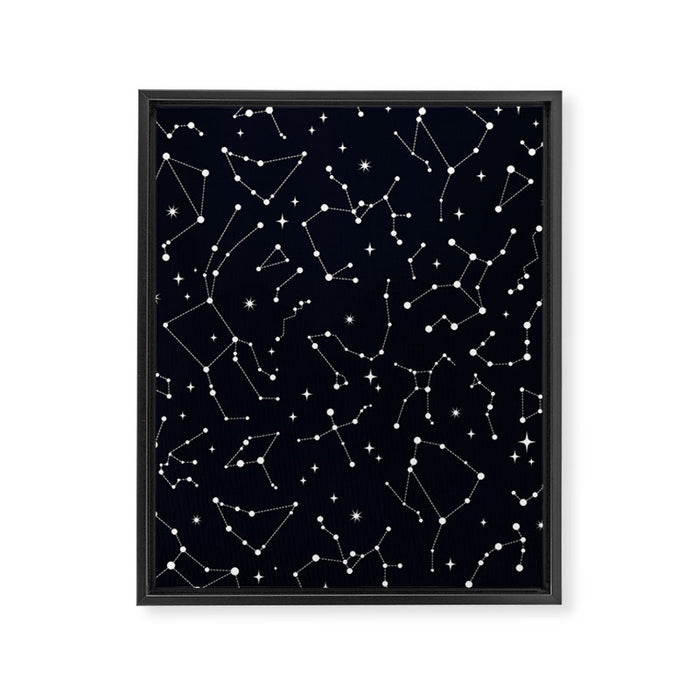 Night Sky, Constellation & Stars Framed Canvas Print Gallery Image 1