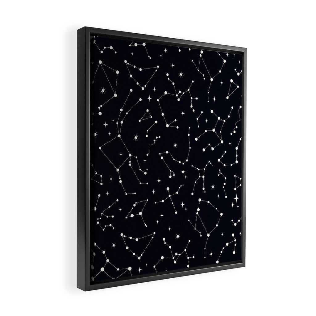 Night Sky, Constellation & Stars Framed Canvas Print Gallery Image 2