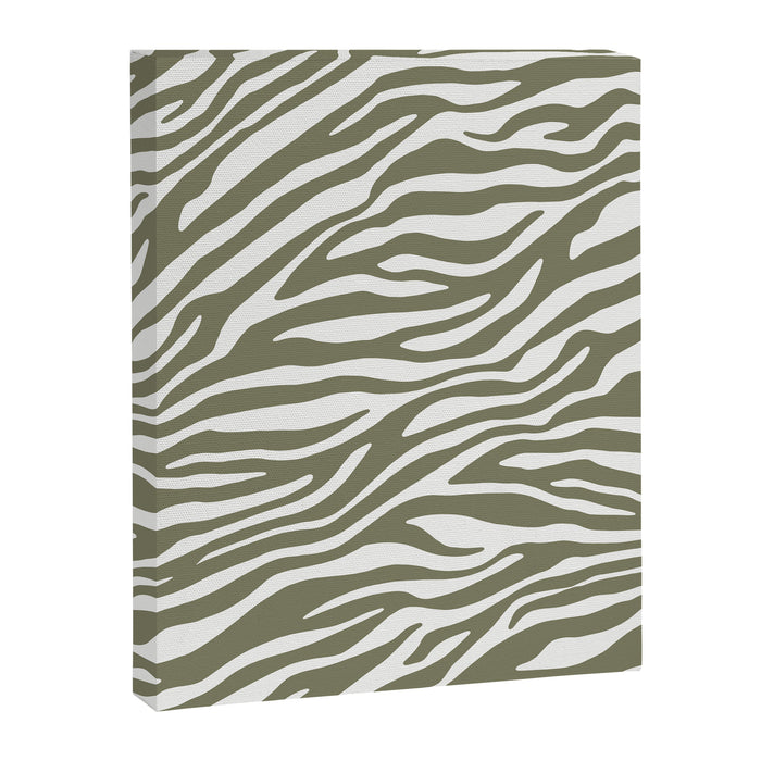 Olive Zebra Animal Print Canvas Print Gallery Image 1