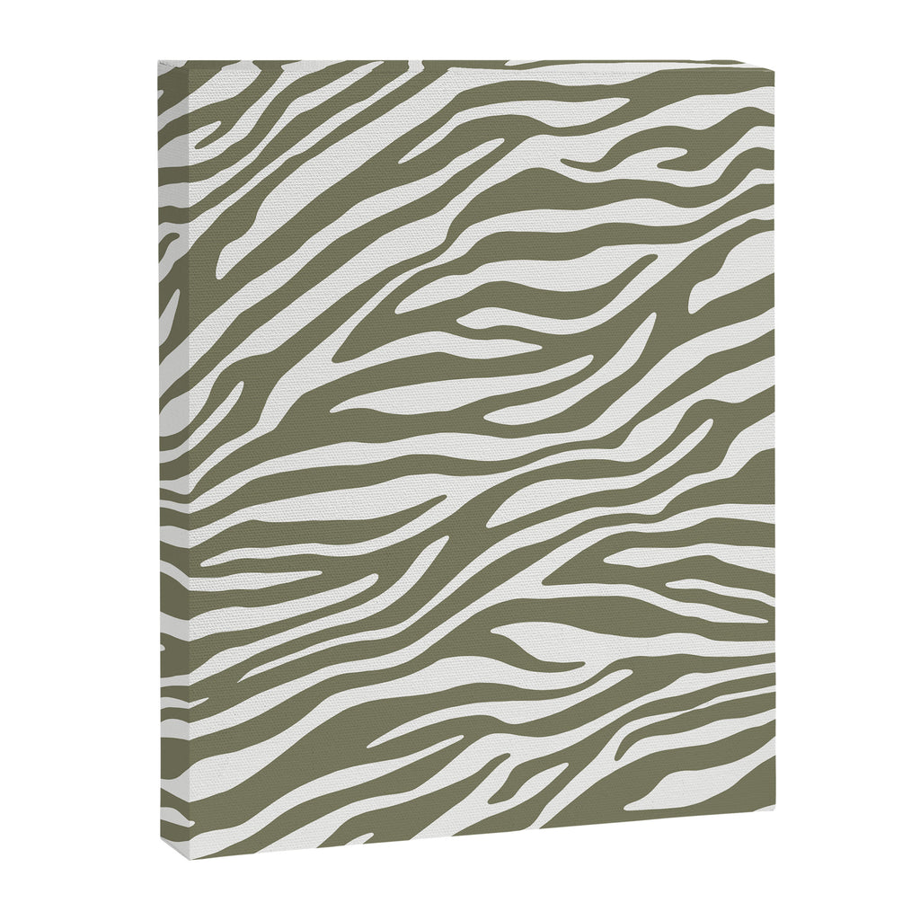 Olive Zebra Animal Print Canvas Print Gallery Image 6