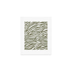 Olive Zebra Animal Print Art Print Gallery Image 1