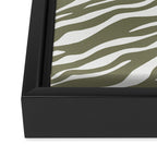 Olive Zebra Animal Print Framed Canvas Print Gallery Image 3