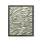 Olive Zebra Animal Print Framed Canvas Print Gallery Image 6