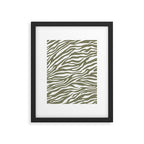 Olive Zebra Animal Print Framed Art Print Gallery Image 5