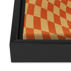 Orange Sunset Checker Framed Canvas Print Gallery Image 3