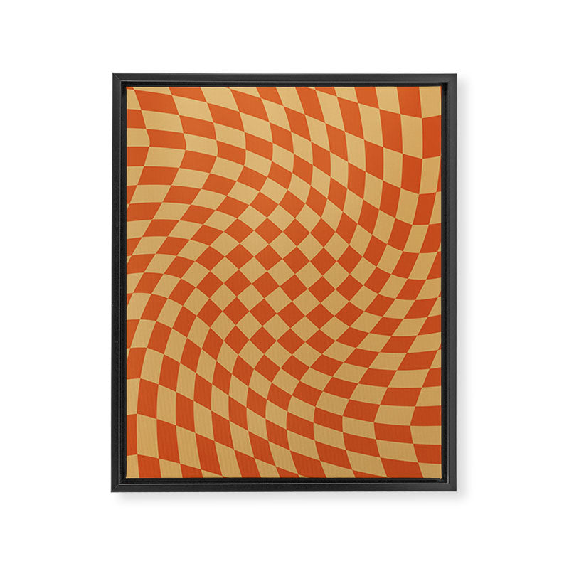 Orange Sunset Checker Framed Canvas Print Gallery Image 6