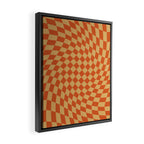 Orange Sunset Checker Framed Canvas Print Gallery Image 2