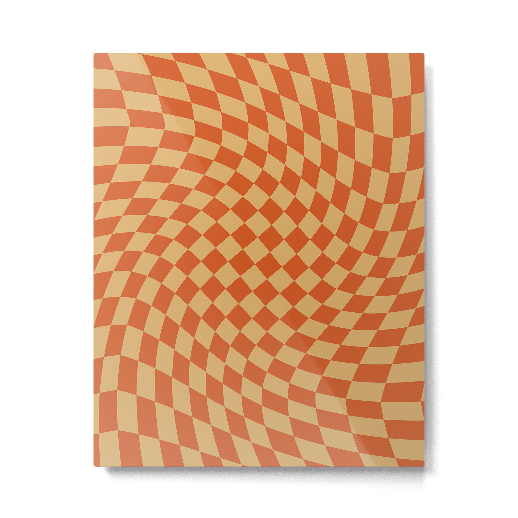 Orange Sunset Checker Metal Print Gallery Image 4