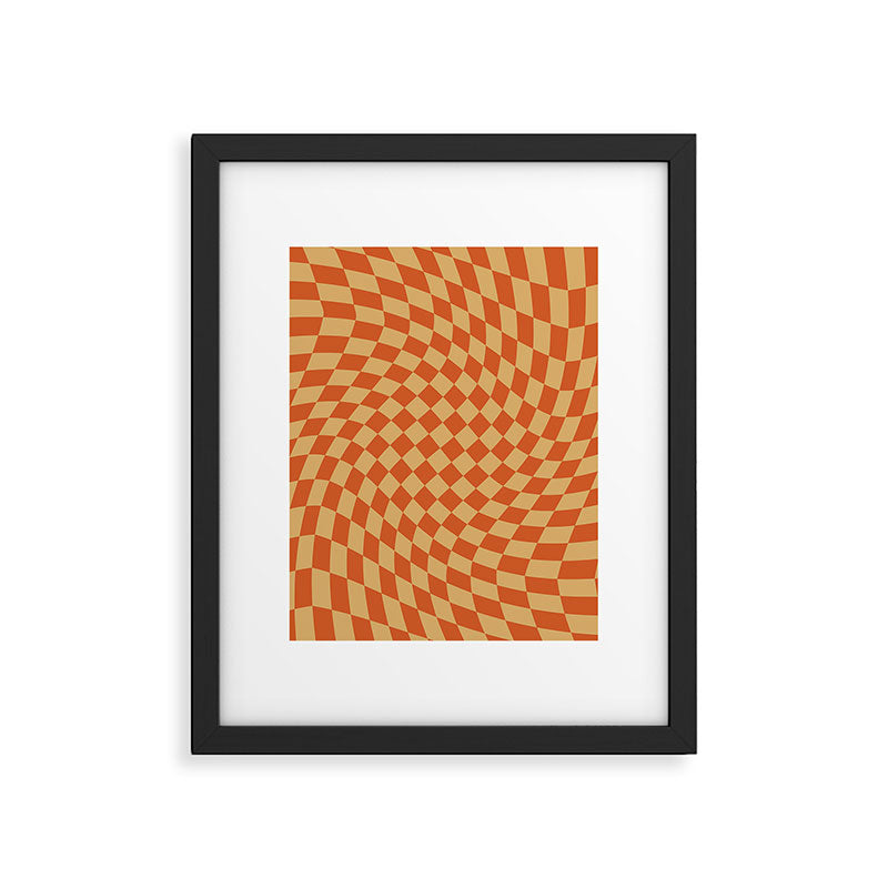Orange Sunset Checker Framed Art Print Gallery Image 5
