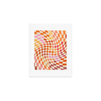 Orange, Yellow & Pink  Swirl Checker Art Print Gallery Image 1