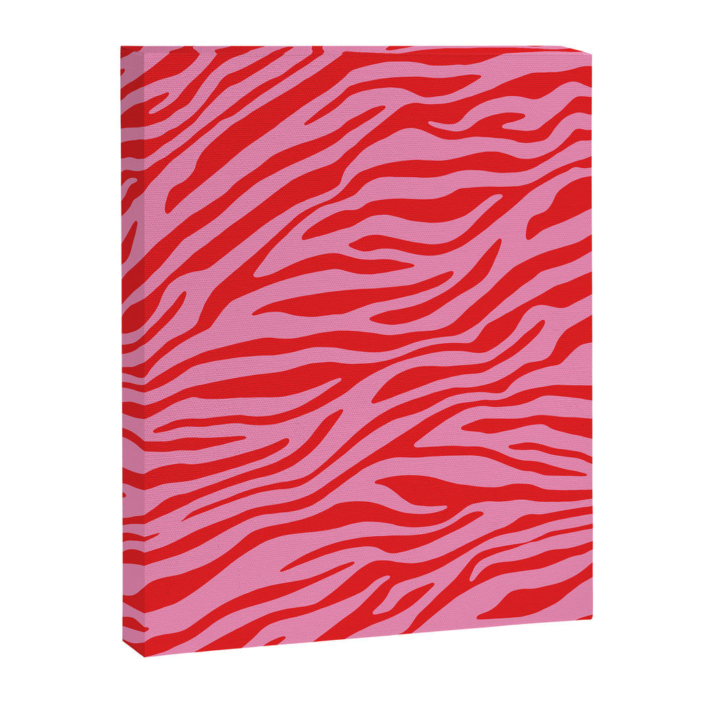 Pink On Red Zebra Animal Print Canvas Print Gallery Image 6