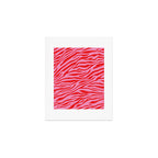Pink On Red Zebra Animal Print Art Print Gallery Image 1