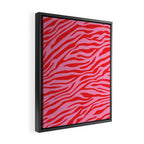 Pink On Red Zebra Animal Print Framed Canvas Print Gallery Image 2