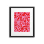 Pink On Red Zebra Animal Print Framed Art Print Gallery Image 5
