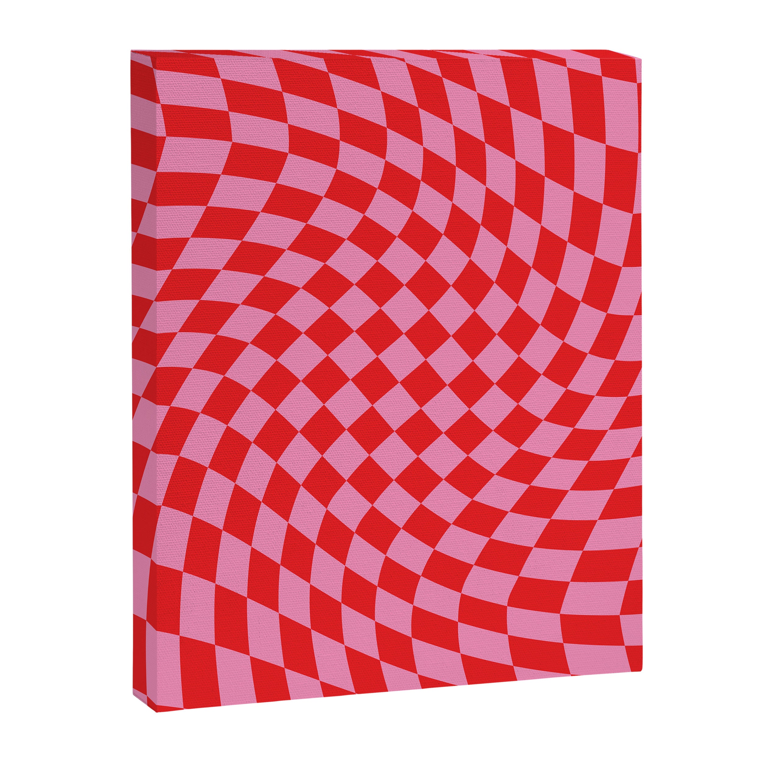 Pink & Red Checker Canvas Print Gallery Image 6