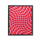 Pink & Red Checker Framed Canvas Print Gallery Image 6