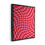 Pink & Red Checker Framed Canvas Print Gallery Image 2