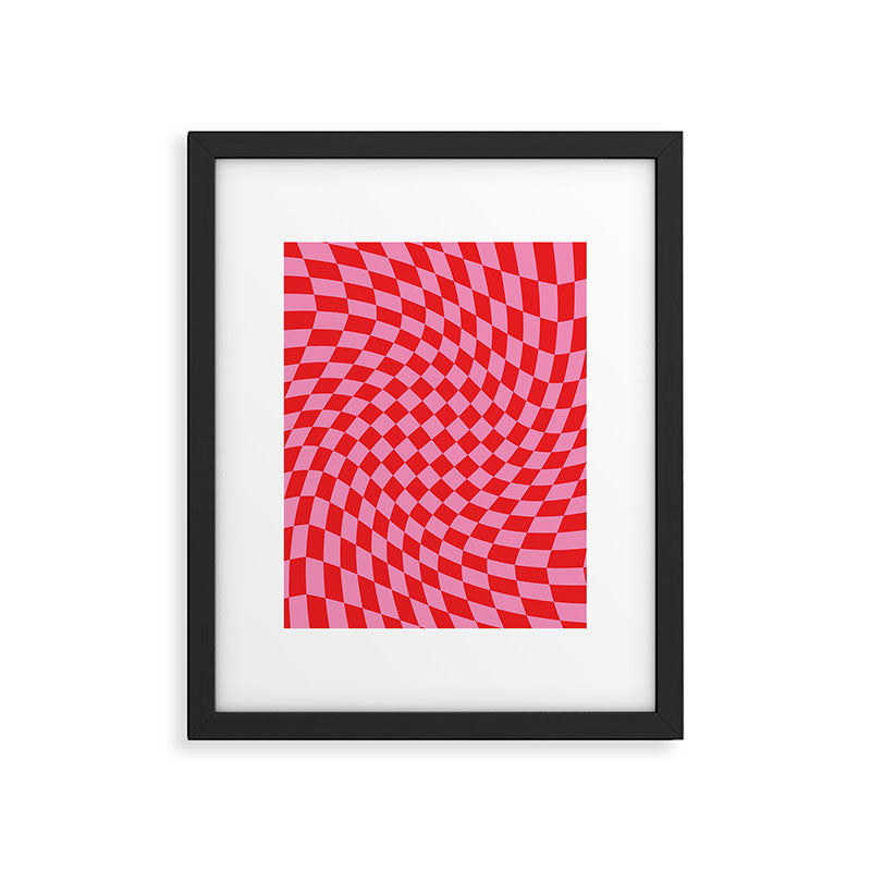 Pink & Red Checker Framed Art Print Gallery Image 5
