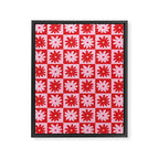 Pink & Red Checkerboard Flower Pattern Framed Canvas Print Gallery Image 6