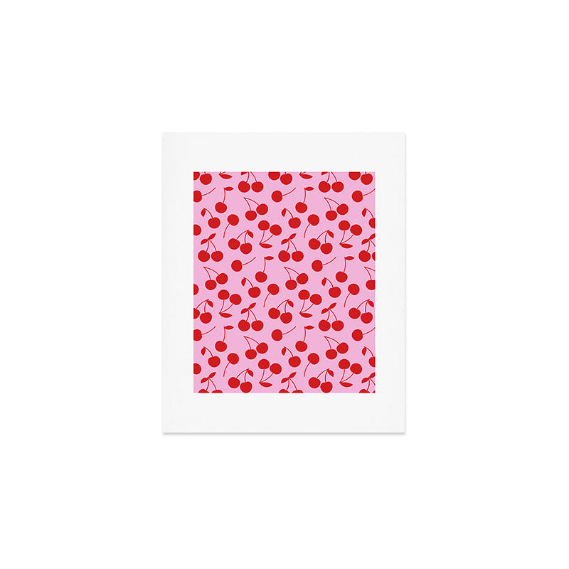Pink & Red Cherries Art Print Gallery Image 1