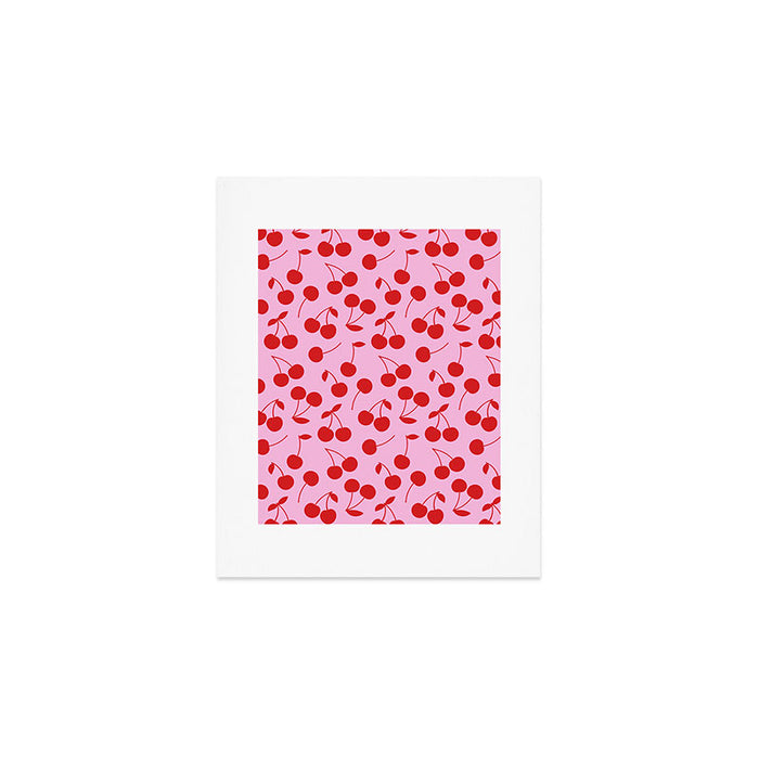 Pink & Red Cherries Art Print Gallery Image 1