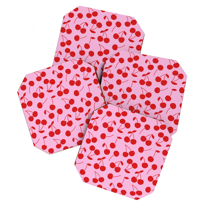 Pink & Red Cherries Coaster Gallery Image 1