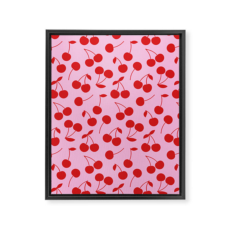 Pink & Red Cherries Framed Canvas Print Gallery Image 6