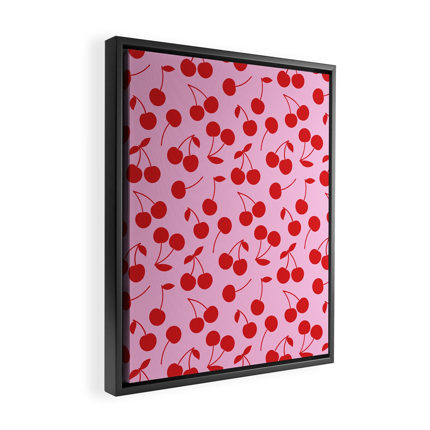 Pink & Red Cherries Framed Canvas Print Gallery Image 2