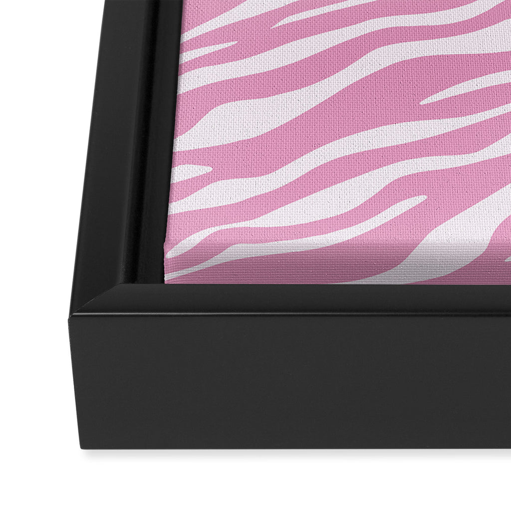 Pink Zebra Animal Print  Framed Canvas Print Gallery Image 3