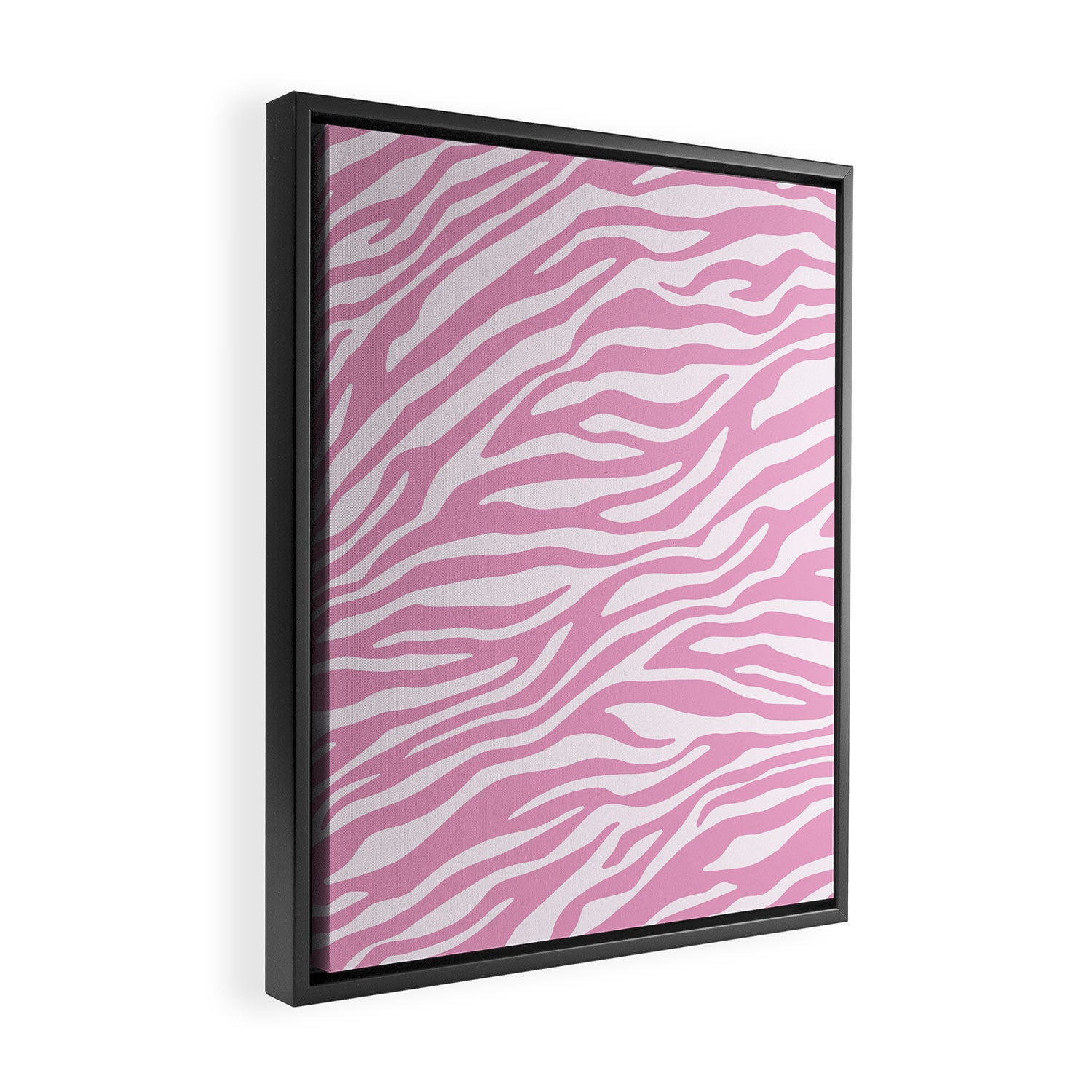 Pink Zebra Animal Print  Framed Canvas Print Gallery Image 2