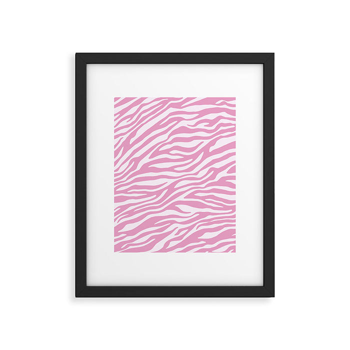 Pink Zebra Animal Print  Framed Art Print Gallery Image 1