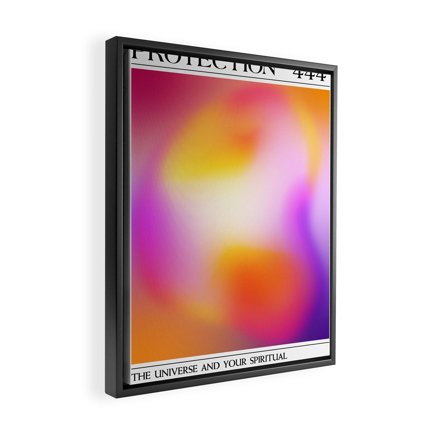 Protection. Angel Number 444. Aura Gradient Framed Canvas Print Gallery Image 2