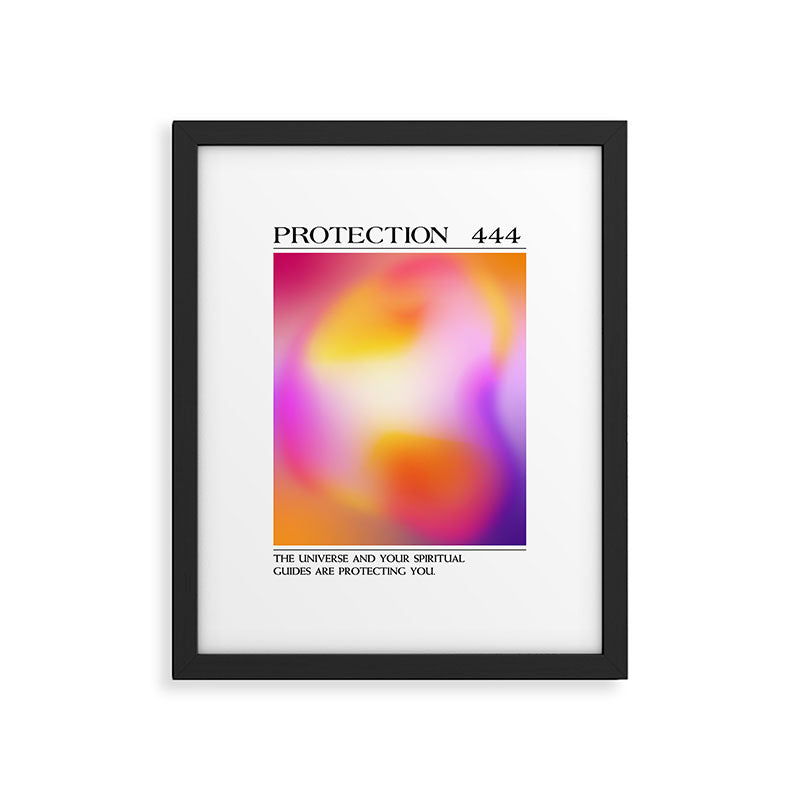Protection. Angel Number 444. Aura Gradient Framed Art Print Gallery Image 5