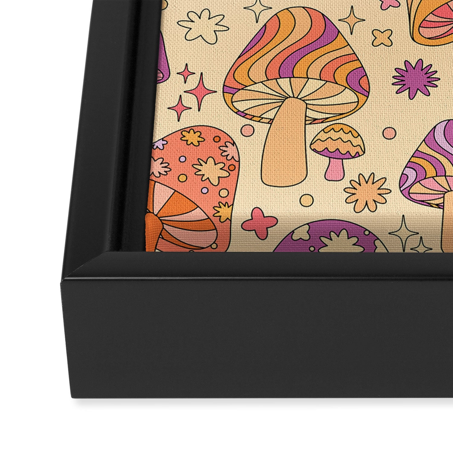 Purple & Orange Magic Mushrooms Framed Canvas Print Gallery Image 3