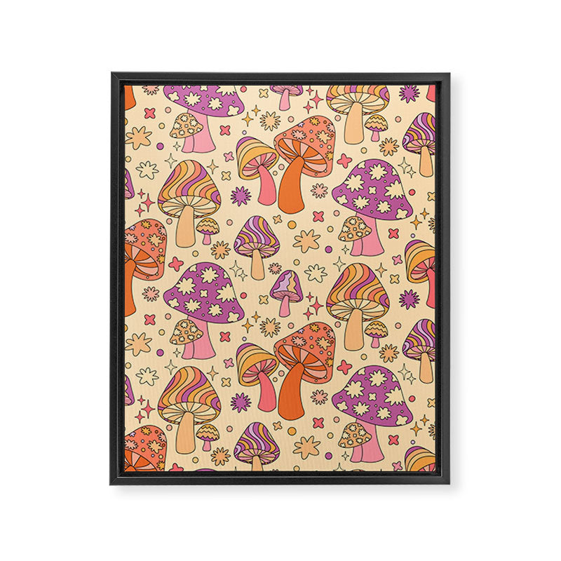 Purple & Orange Magic Mushrooms Framed Canvas Print Gallery Image 6