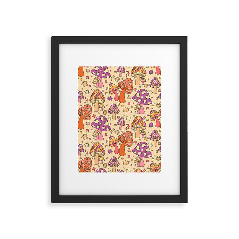 Purple & Orange Magic Mushrooms Framed Art Print Gallery Image 5