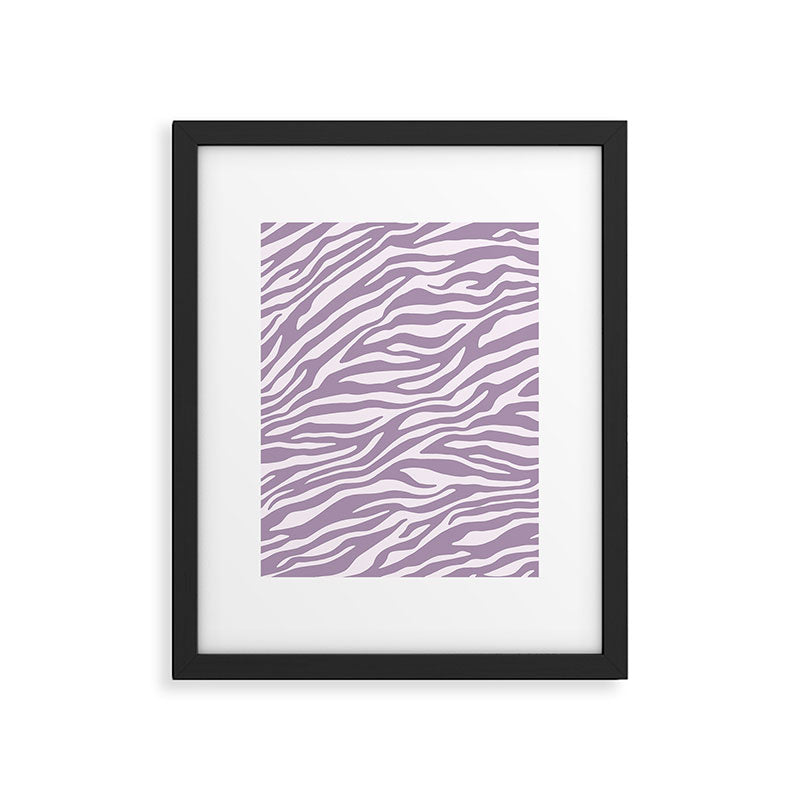 Purple Zebra Animal Print Framed Art Print Gallery Image 5
