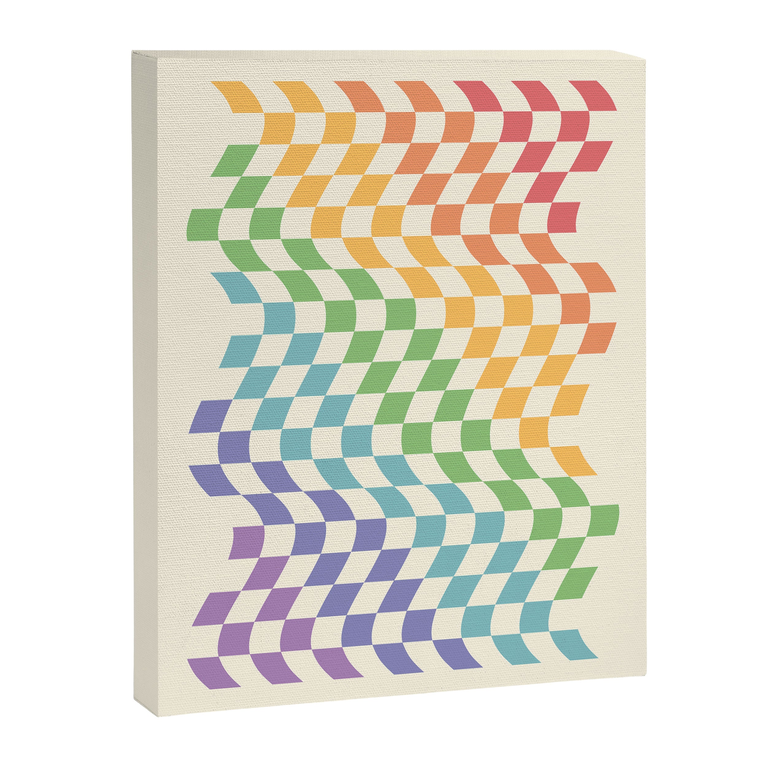 Rainbow Pride Wavy Check Canvas Print Gallery Image 6