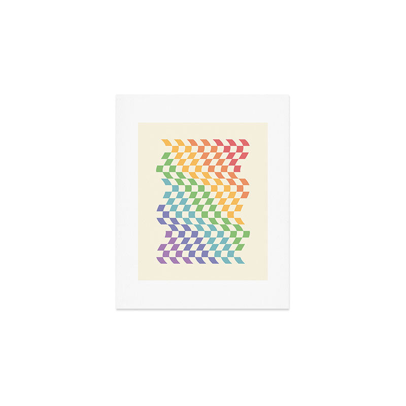 Rainbow Pride Wavy Check Art Print Gallery Image 1