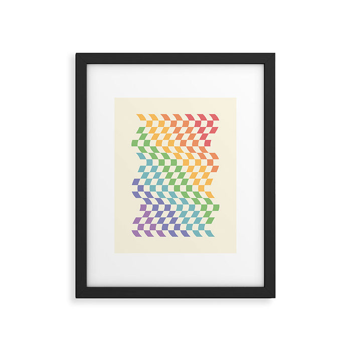 Rainbow Pride Wavy Check Framed Art Print Gallery Image 1