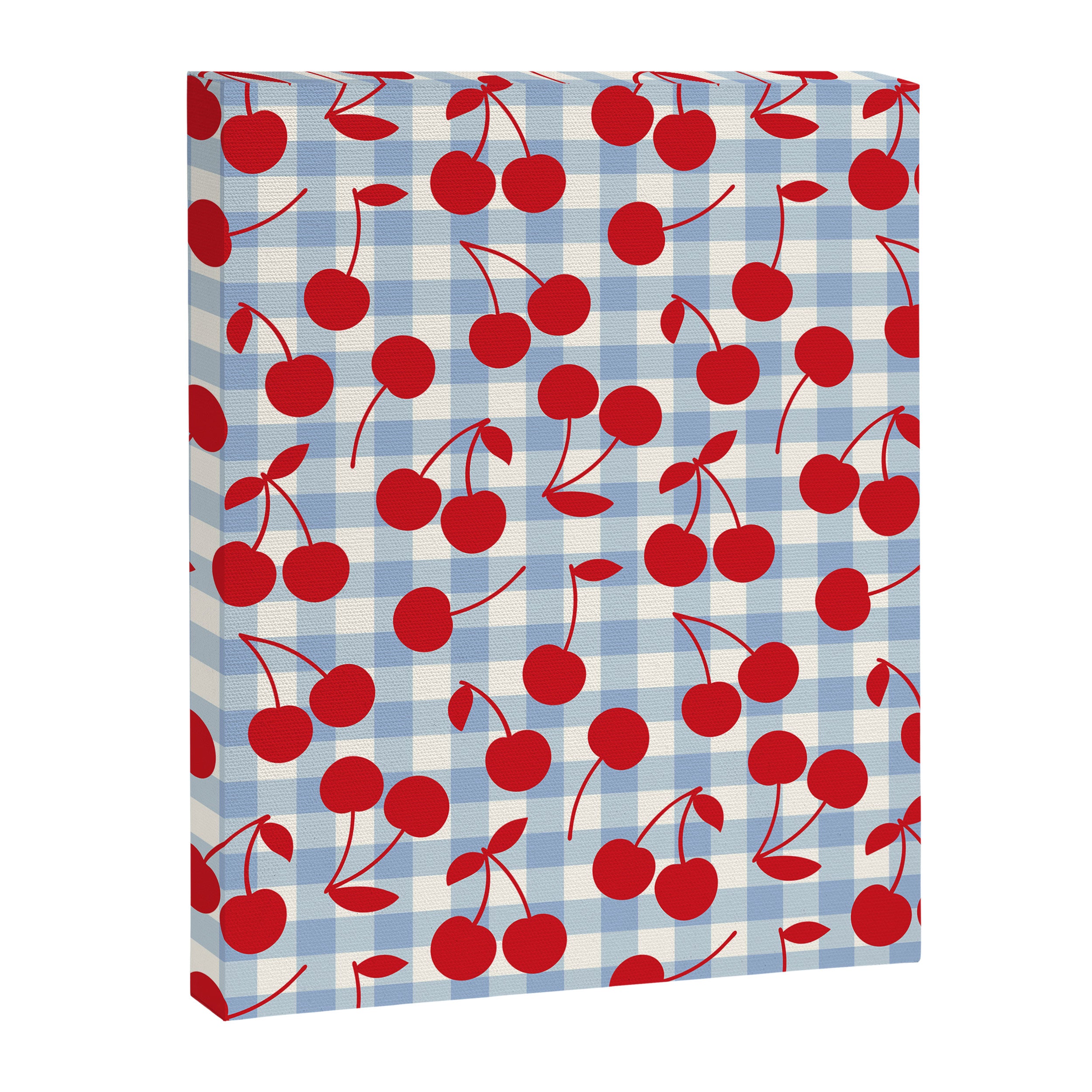 Red Cherries & Baby Blue Gingham Canvas Print Gallery Image 6