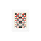 Red Cherries, Black & White Double Checker Art Print Gallery Image 1