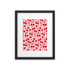 Red Cherries & Blush Pink Gingham Framed Art Print Gallery Image 5