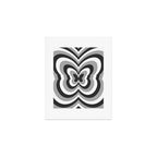 Retro 70s Butterfly in Black & White Art Print Gallery Image 1