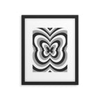Retro 70s Butterfly in Black & White Framed Art Print Gallery Image 5