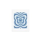 Retro 70s Butterfly in Ocean Blue Art Print Gallery Image 1