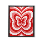Retro 70s Butterfly in Red Framed Canvas Print Gallery Image 6