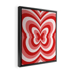 Retro 70s Butterfly in Red Framed Canvas Print Gallery Image 2